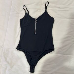 Black zip up bodysuit